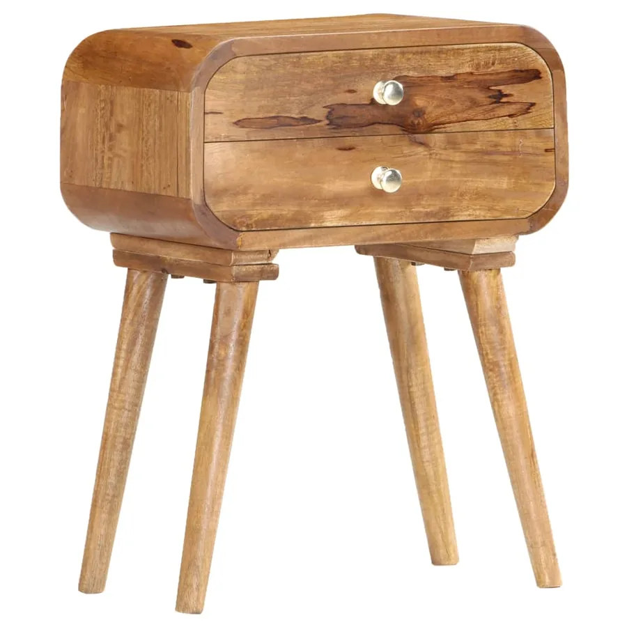 Table de chevet 43 x 30 x 58 cm Bois de manguier massif - 9