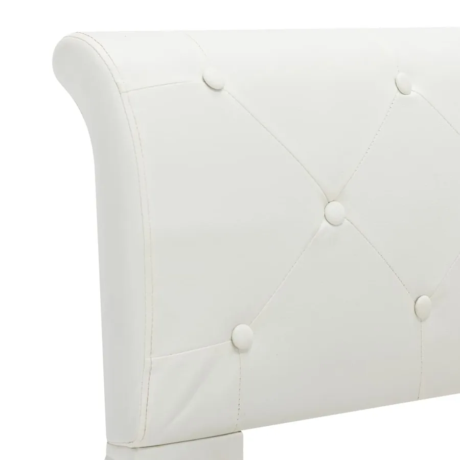 Cadre de lit sans matelas blanc similicuir 160x200 cm - 6