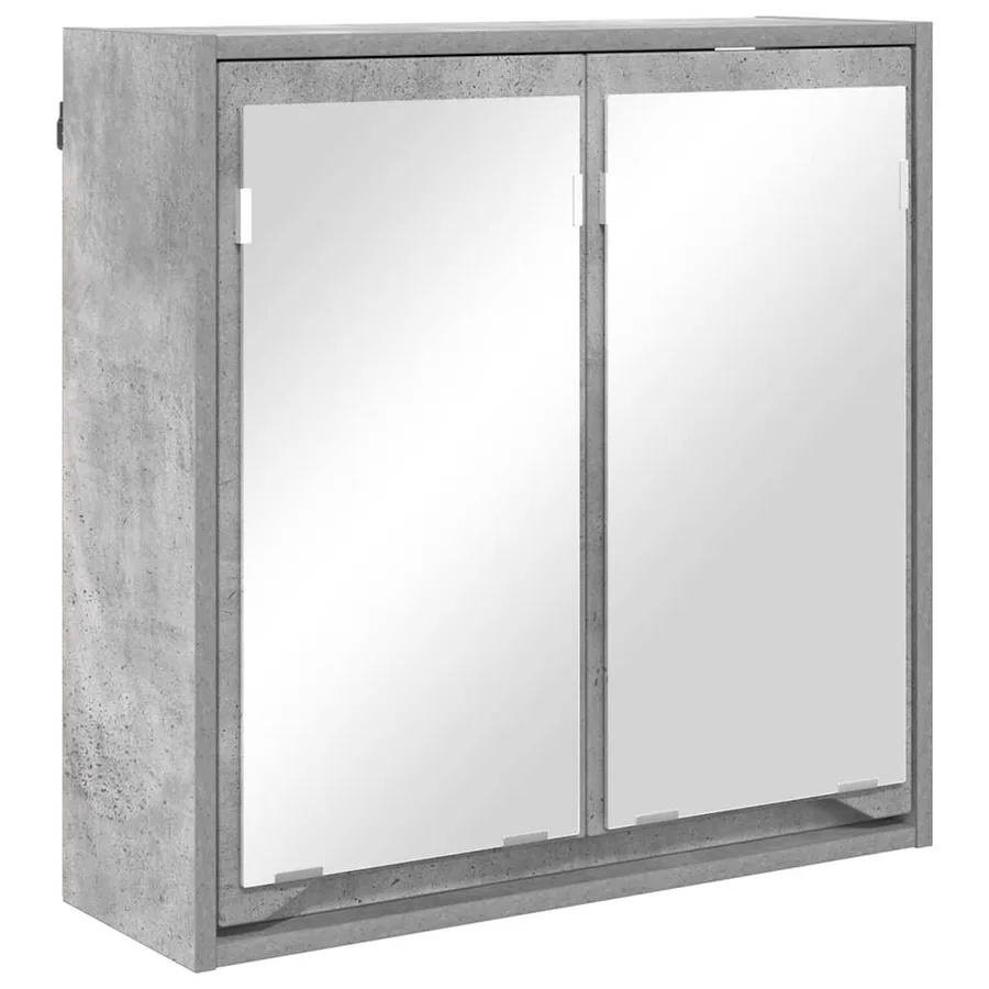 Armoire Miroir de Salle de Bain Gris béton 60 x 20 x 60 cm - 2