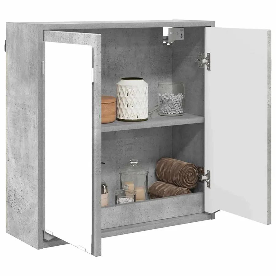 Armoire Miroir de Salle de Bain Gris béton 60 x 20 x 60 cm - 3