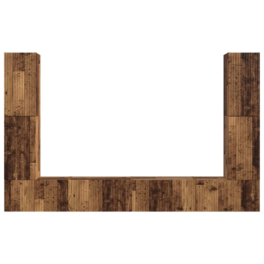Ensemble meuble TV 8 pcs Bois Ancien Bois d'ingénierie - 7