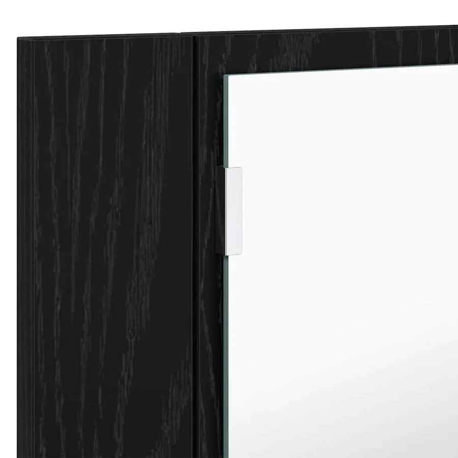 Armoire Miroir de Salle de Bain Chêne noir 80 x 12 x 45 cm - 11
