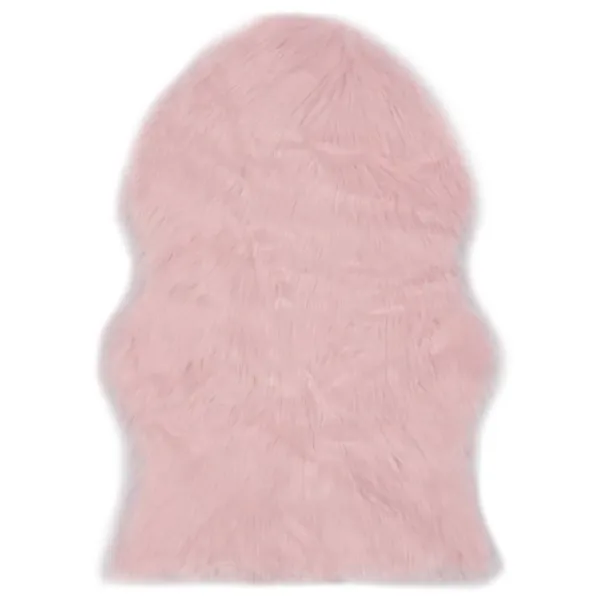 Tapis 60 x 90 cm Peau de mouton synthétique Rose