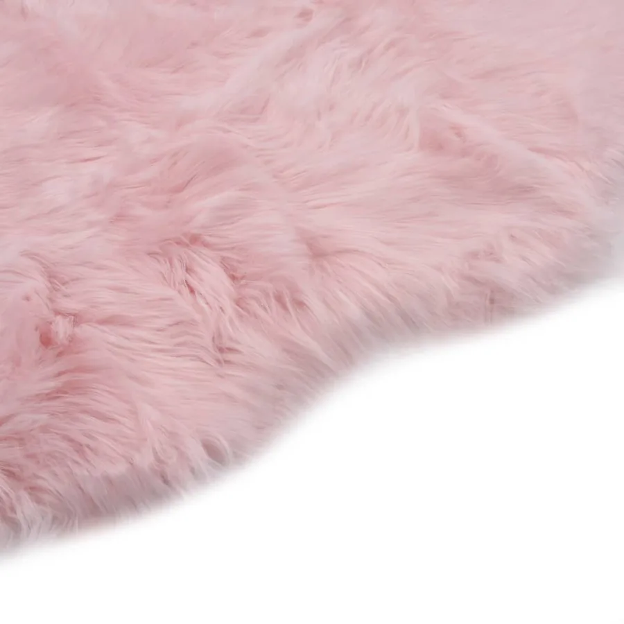 Tapis 60 x 90 cm Peau de mouton synthétique Rose - 2