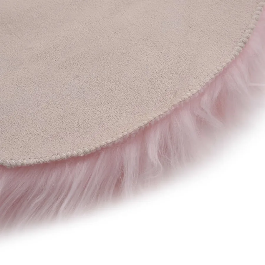 Tapis 60 x 90 cm Peau de mouton synthétique Rose - 3