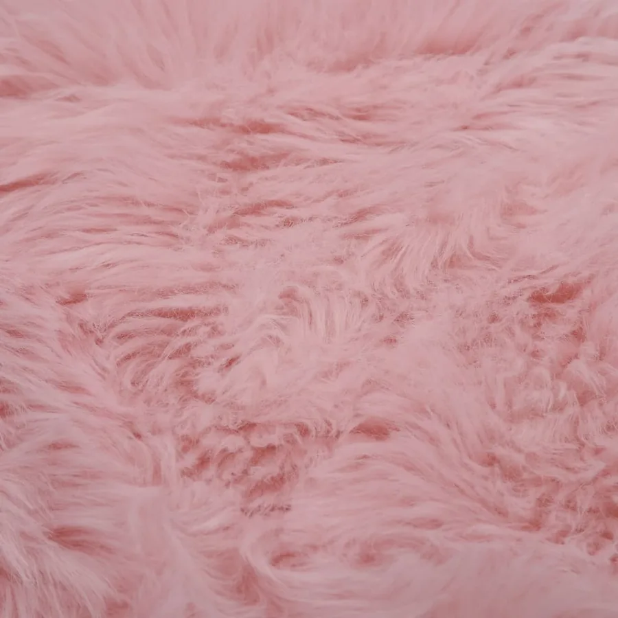 Tapis 60 x 90 cm Peau de mouton synthétique Rose - 4