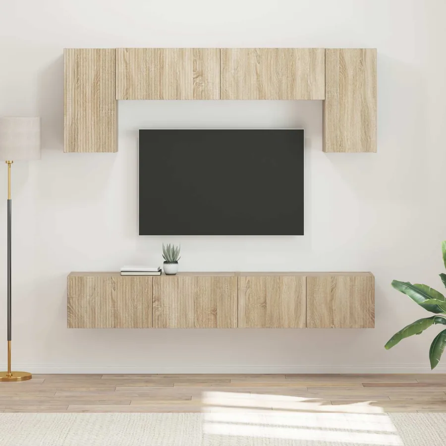 Ensemble meuble TV 4 pcs Chêne Sonoma Bois d'ingénierie