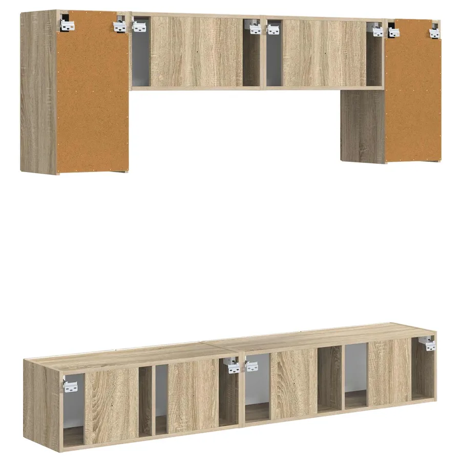 Ensemble meuble TV 4 pcs Chêne Sonoma Bois d'ingénierie - 10