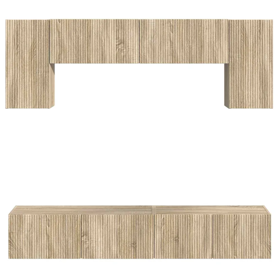 Ensemble meuble TV 4 pcs Chêne Sonoma Bois d'ingénierie - 9