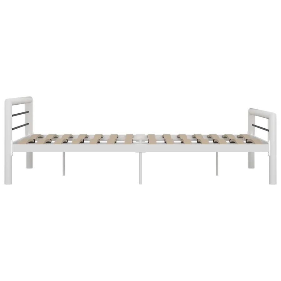 Cadre de lit sans matelas blanc et noir métal 120x200 cm - 4