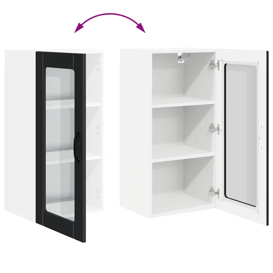 Cabinet en verre mural PORTO 2 pcs Noir 40 x 31 x 80 cm - 12