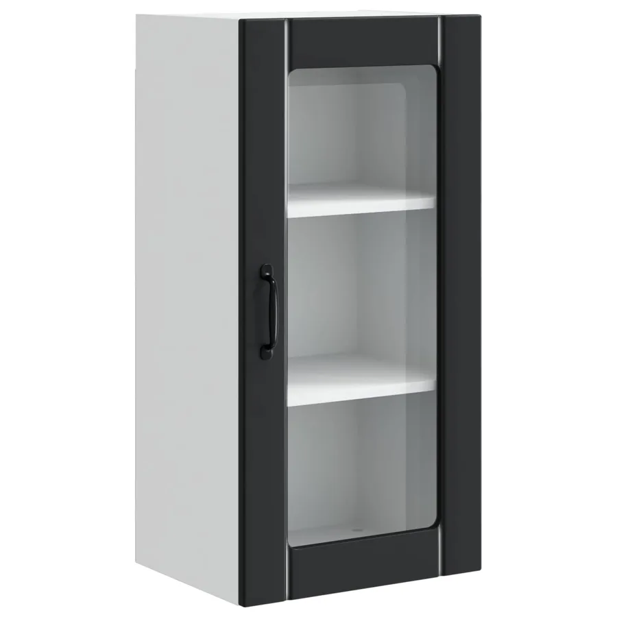 Cabinet en verre mural PORTO 2 pcs Noir 40 x 31 x 80 cm - 6