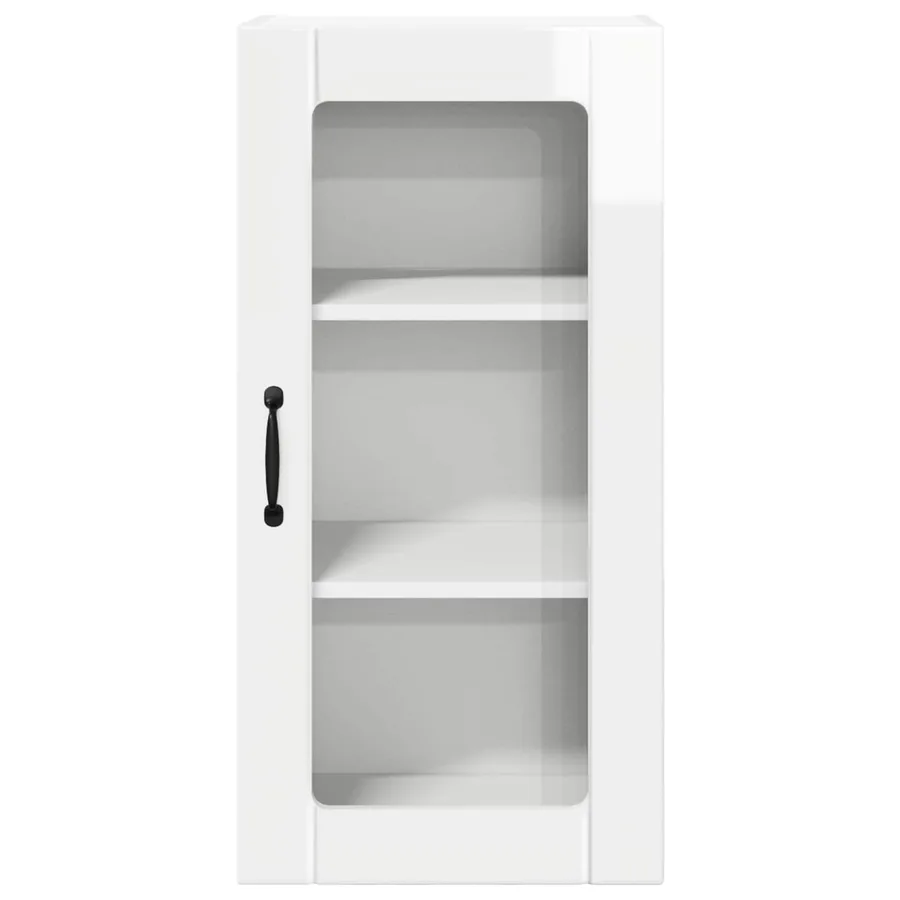 Cabinet en verre mural PORTO 2 pcs Blanc brillant - 7