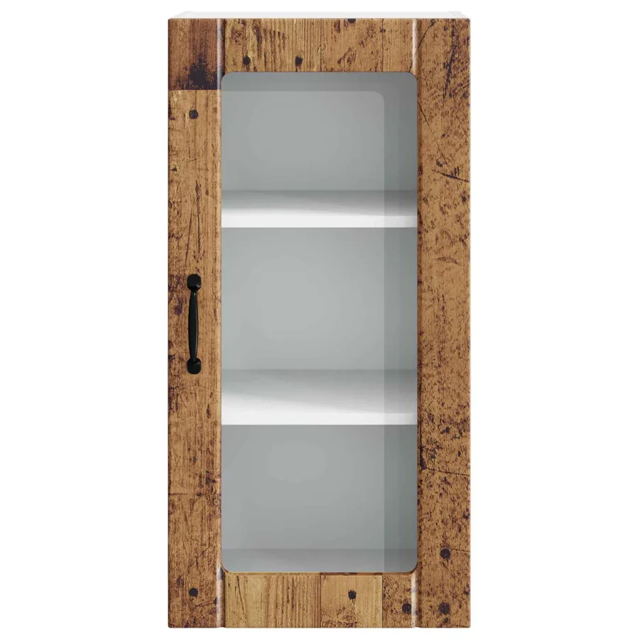 Cabinet en verre mural PORTO 2 pcs Bois ancien 40 x 31 x 80 cm - 7