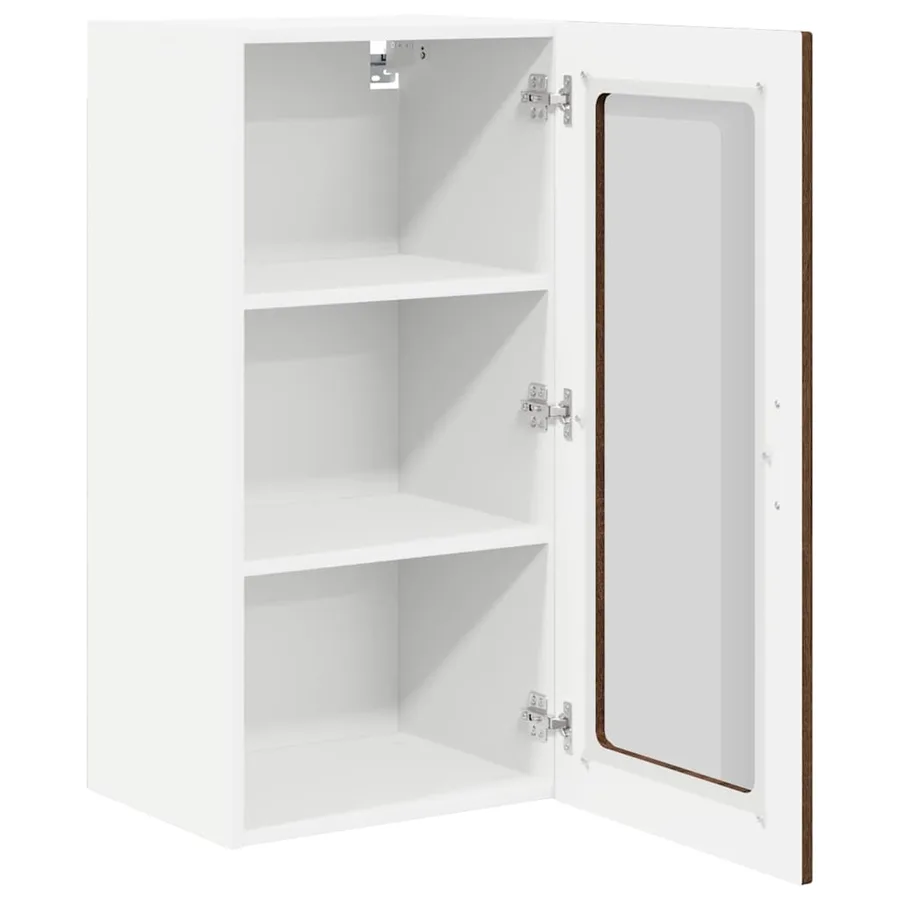 Cabinet en verre mural PORTO 2 pcs Chêne brun 40 x 31 x 80 cm - 5