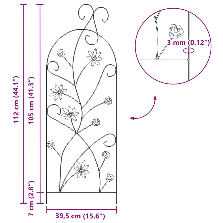 Clôture de jardin 3 pcs Vert 112 x 39,5 cm Acier - 9