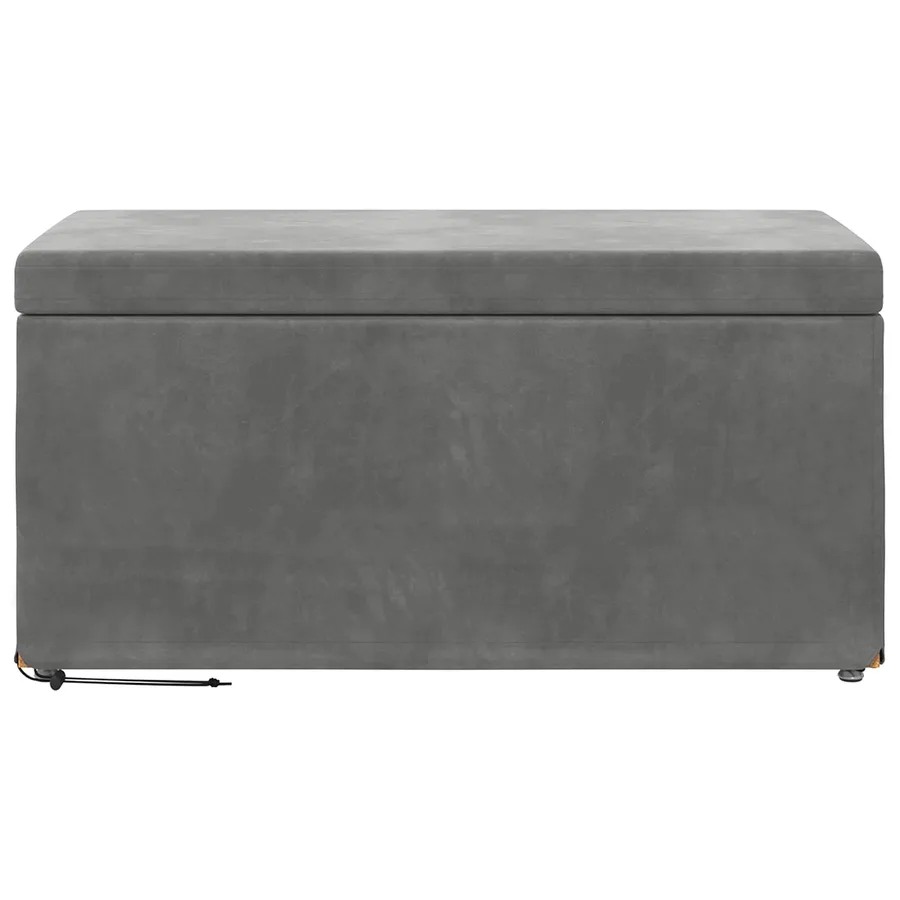 Tabouret Gris foncé 81 x 41 x 40 cm Velours et Bois Composite - 4