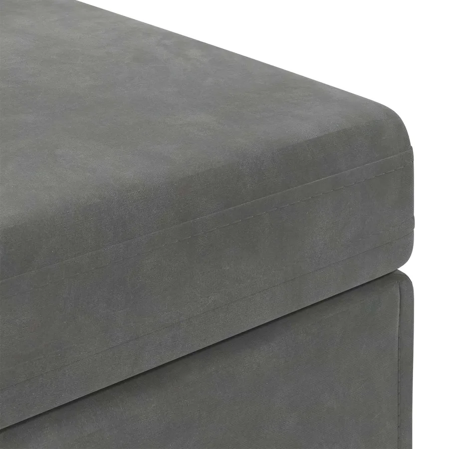 Tabouret Gris foncé 81 x 41 x 40 cm Velours et Bois Composite - 6