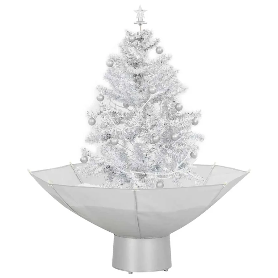 Arbre de Noël neigeux avec base de parapluie Blanc 75 cm - 3