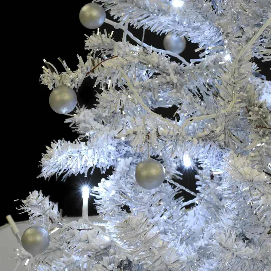 Arbre de Noël neigeux avec base de parapluie Blanc 75 cm - 8