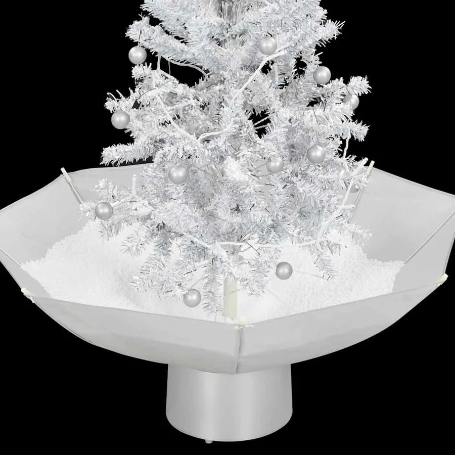 Arbre de Noël neigeux avec base de parapluie Blanc 75 cm - 9