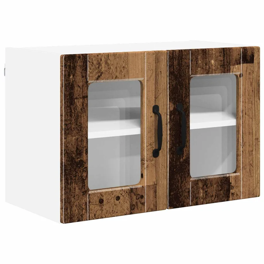 Cabinet en verre mural PORTO Bois ancien 60 x 31 x 40 cm - 2