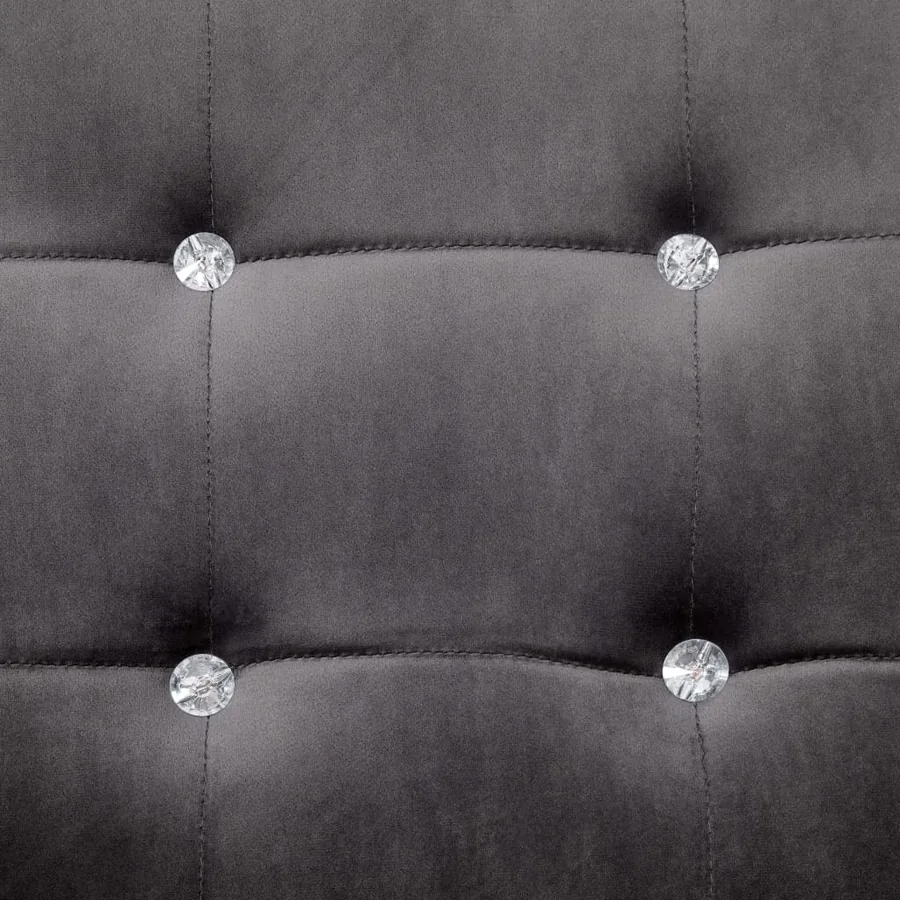 Canapé 2 places avec accoudoirs Gris foncé Chrome et velours - 7