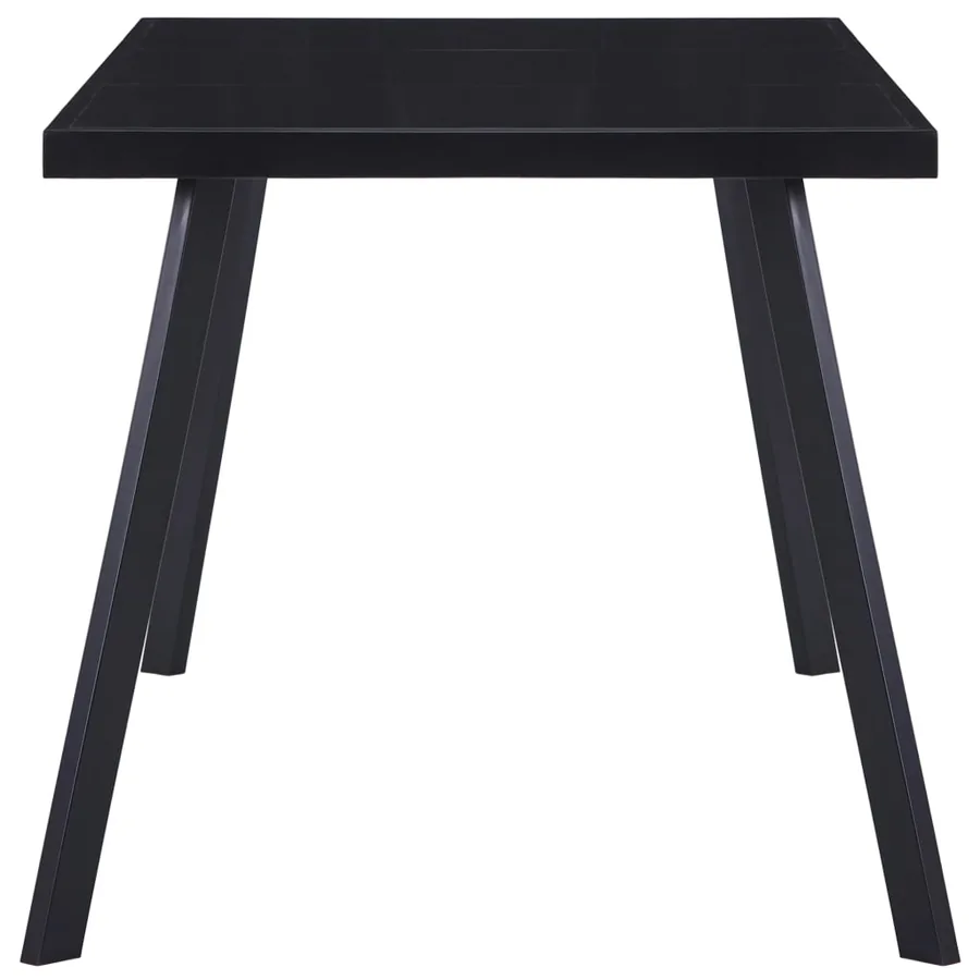 Table à manger Noir 180x90x75 cm Verre trempé - 3