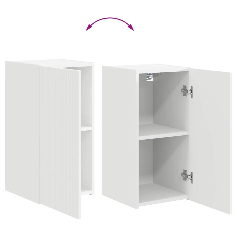 Ensemble meuble TV Montage mural 4 pcs Blanc Bois d'ingénierie - 12