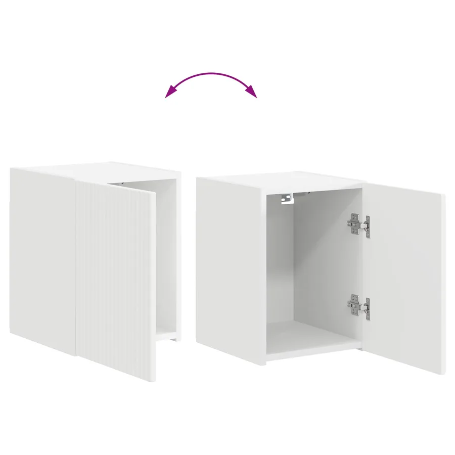Ensemble meuble TV Montage mural 4 pcs Blanc Bois d'ingénierie - 13