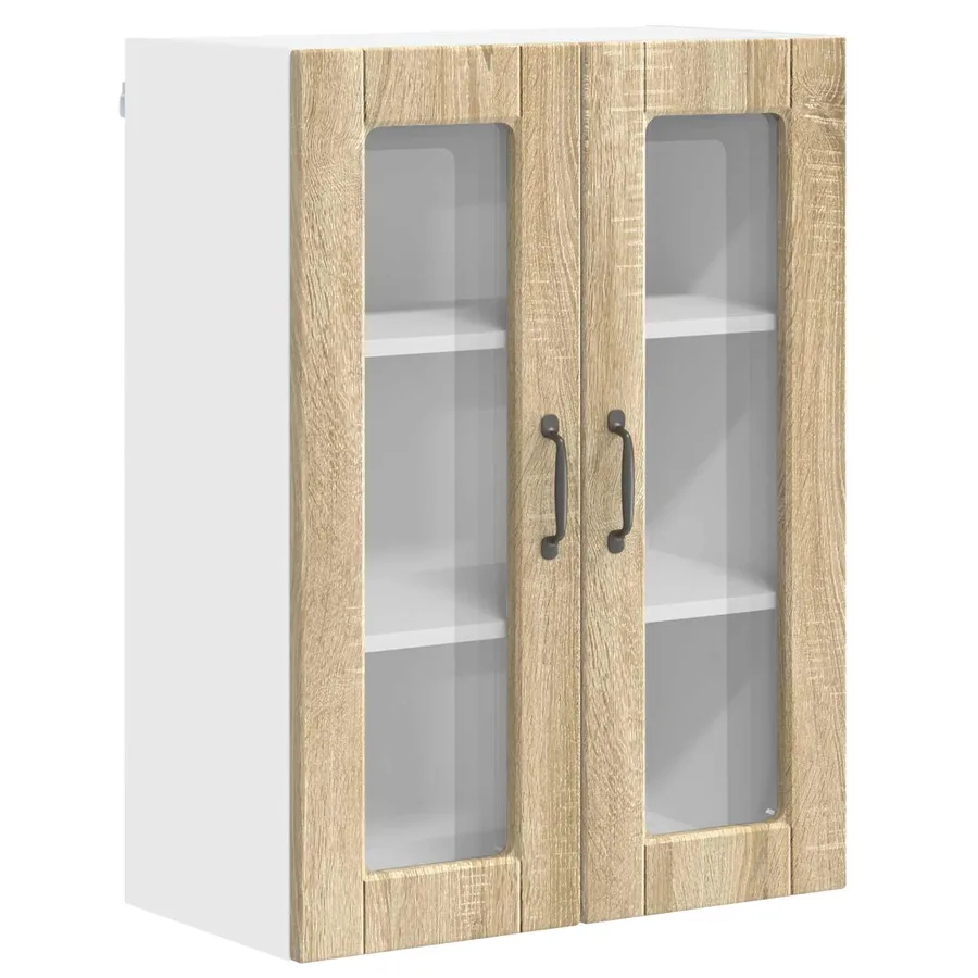 Cabinet en verre mural PORTO Chêne Sonoma 60 x 31 x 80 cm - 2