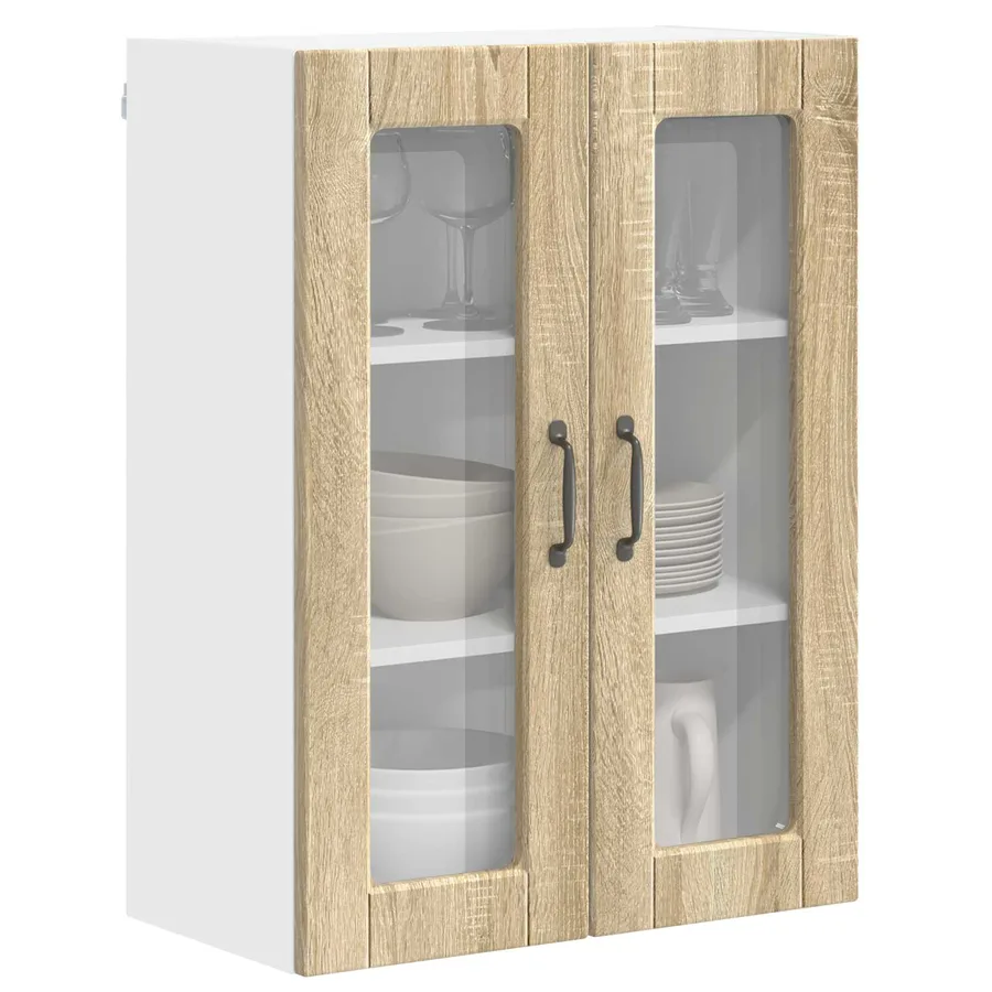 Cabinet en verre mural PORTO Chêne Sonoma 60 x 31 x 80 cm - 3