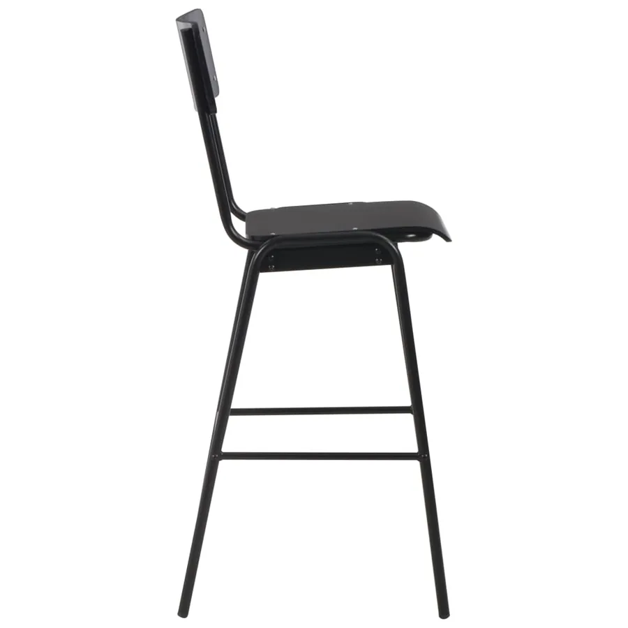 Mobilier de bar 3 pcs Acier Noir - 10