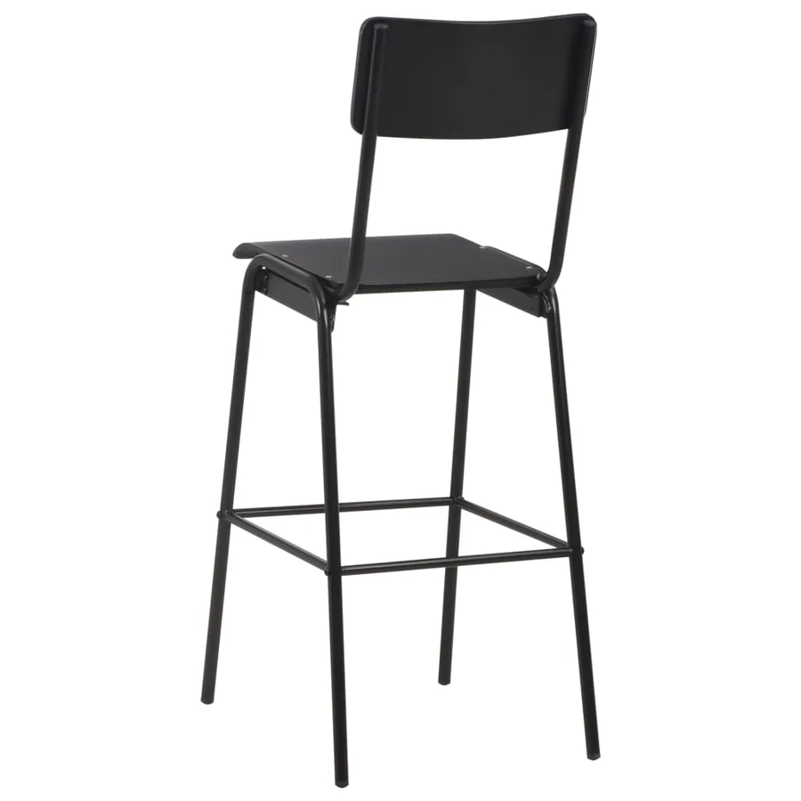 Mobilier de bar 3 pcs Acier Noir - 11