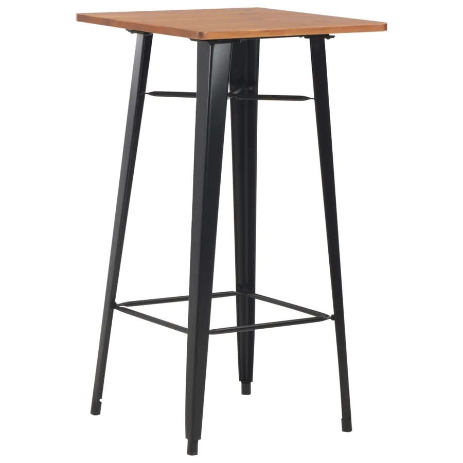 Mobilier de bar 3 pcs Acier Noir - 2
