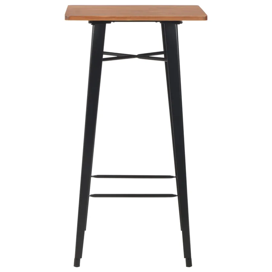 Mobilier de bar 3 pcs Acier Noir - 3