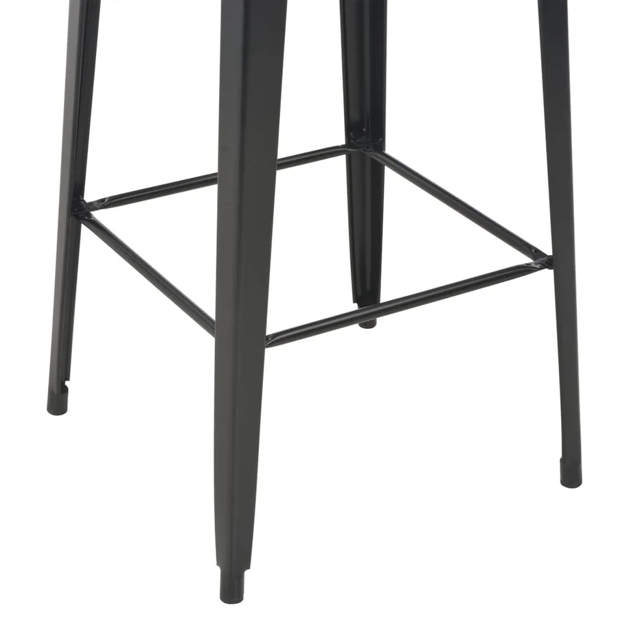 Mobilier de bar 3 pcs Acier Noir - 6