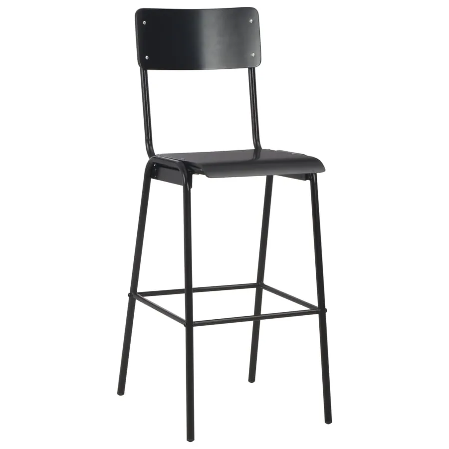 Mobilier de bar 3 pcs Acier Noir - 9
