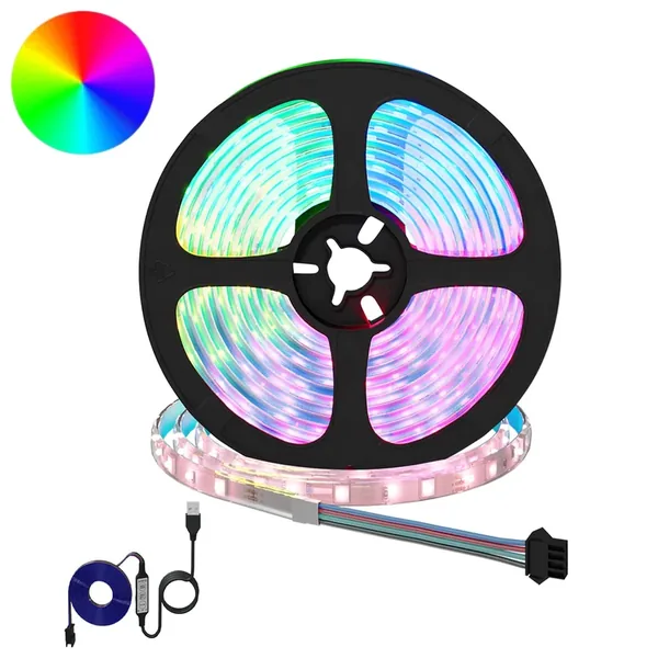 Bande LED 2 pcs Noir et Transparent 5500 mm Cuivre et plastique