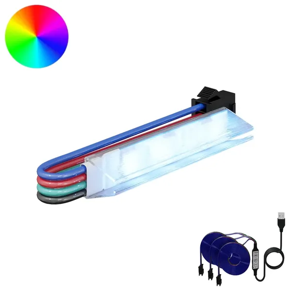 Bande LED 12 pcs Noir et Multicolore 1745 mm
