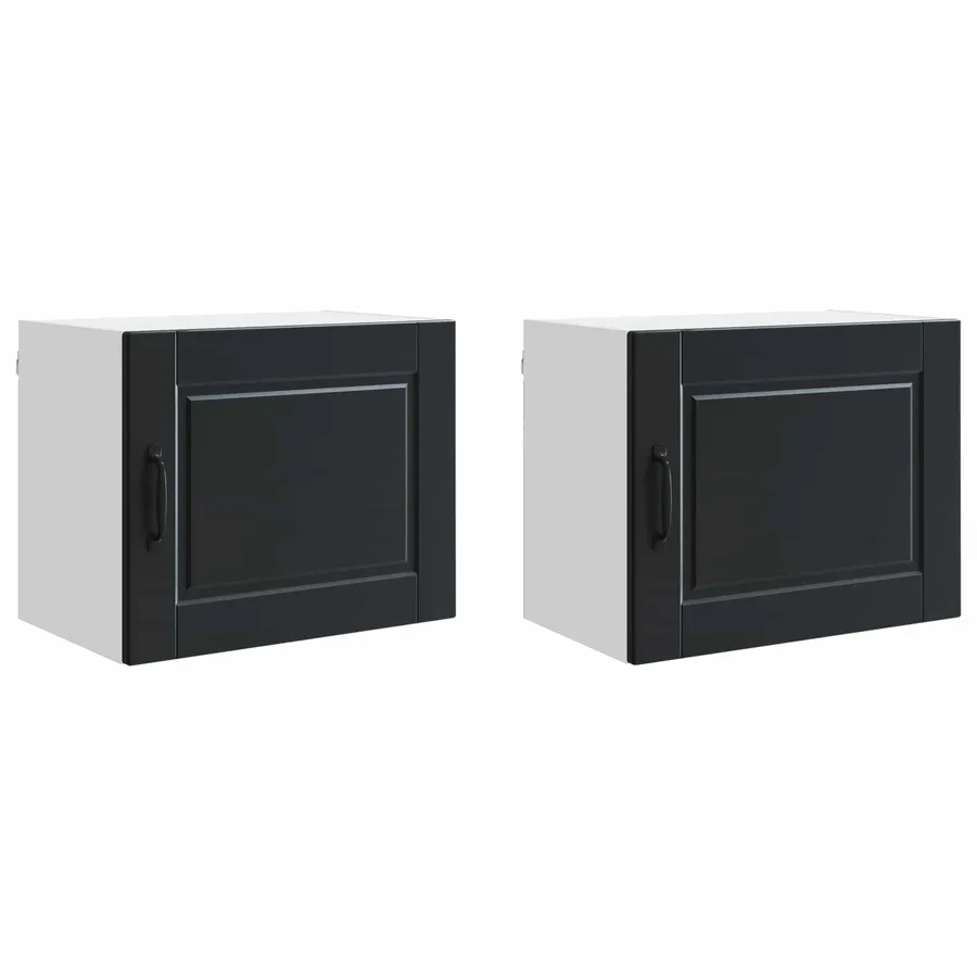 Meuble mural PORTO 2 pcs Noir 50 x 31 x 40 cm Bois d'ingénierie - 5