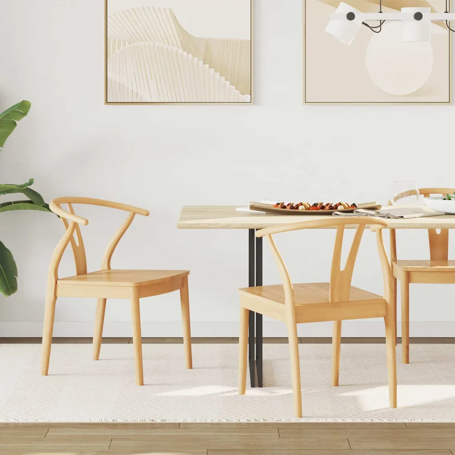 Chaise de salle à manger 2 pcs Naturel