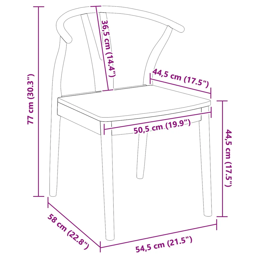 Chaise de salle à manger 2 pcs Naturel - 11