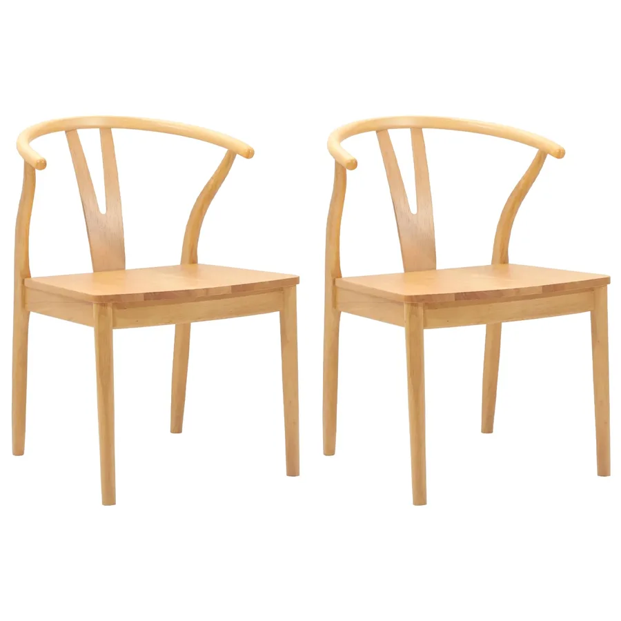 Chaise de salle à manger 2 pcs Naturel - 2