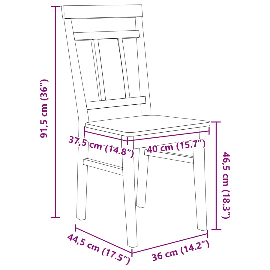 Chaise de salle à manger 2 pcs Blanc Bois de Caoutchouc Massif - 11