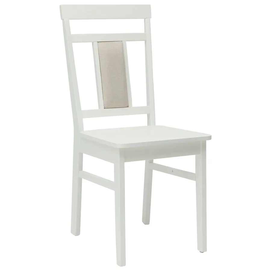 Chaise de salle à manger 2 pcs Blanc Bois de Caoutchouc Massif - 4