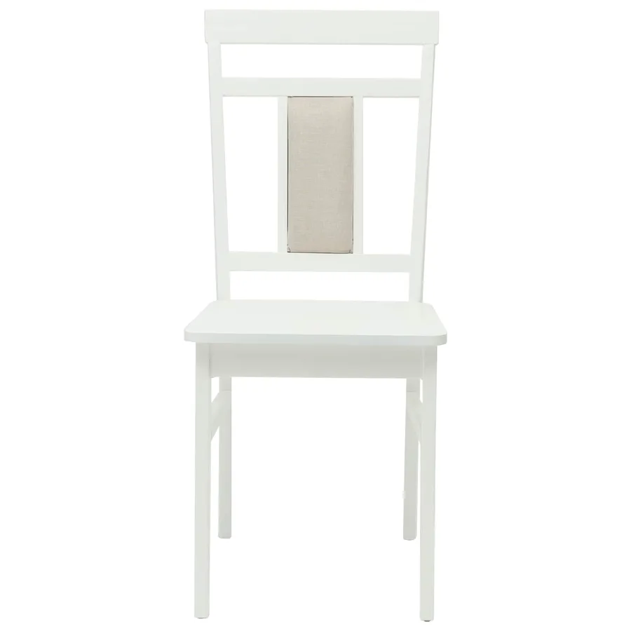 Chaise de salle à manger 2 pcs Blanc Bois de Caoutchouc Massif - 5