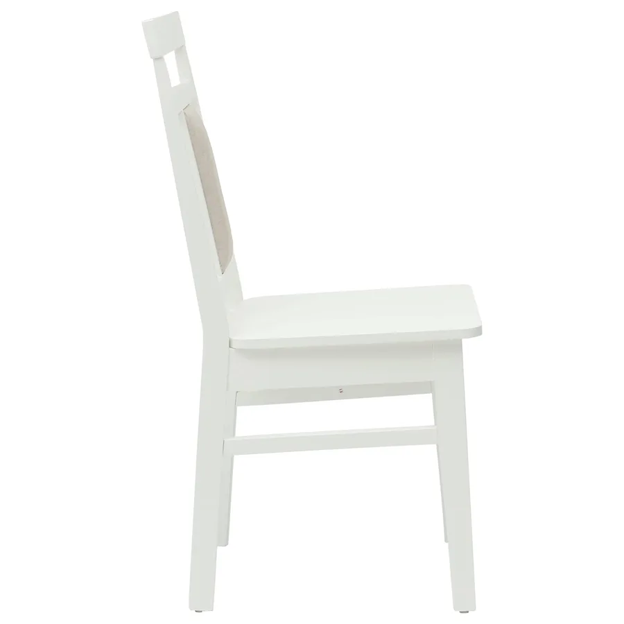 Chaise de salle à manger 2 pcs Blanc Bois de Caoutchouc Massif - 6