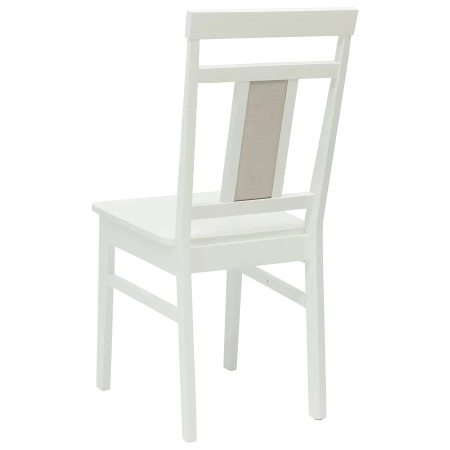 Chaise de salle à manger 2 pcs Blanc Bois de Caoutchouc Massif - 7