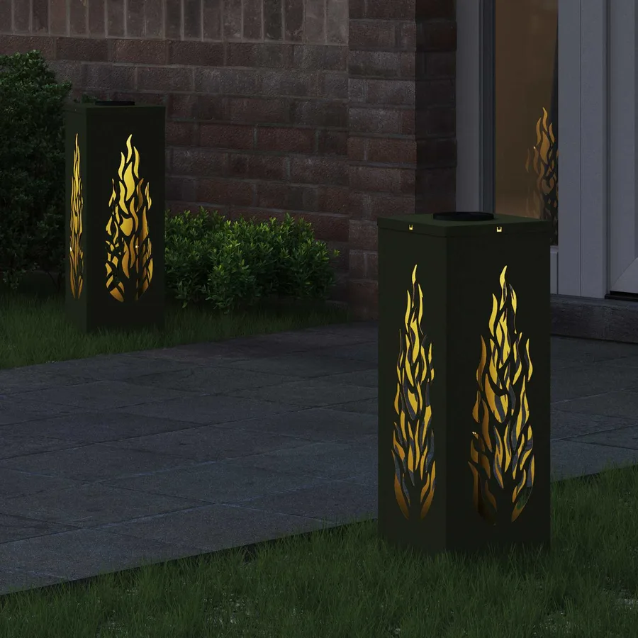Lumière de chemin LED solaire 2 pcs Blanc chaud 18 x 18 x 50 cm - 3